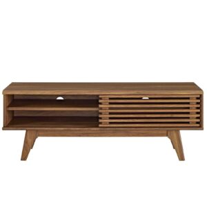 Modway Render 48" Mid-Century Modern Low Profile Media Console TV Stand, 48 Inch, Walnut