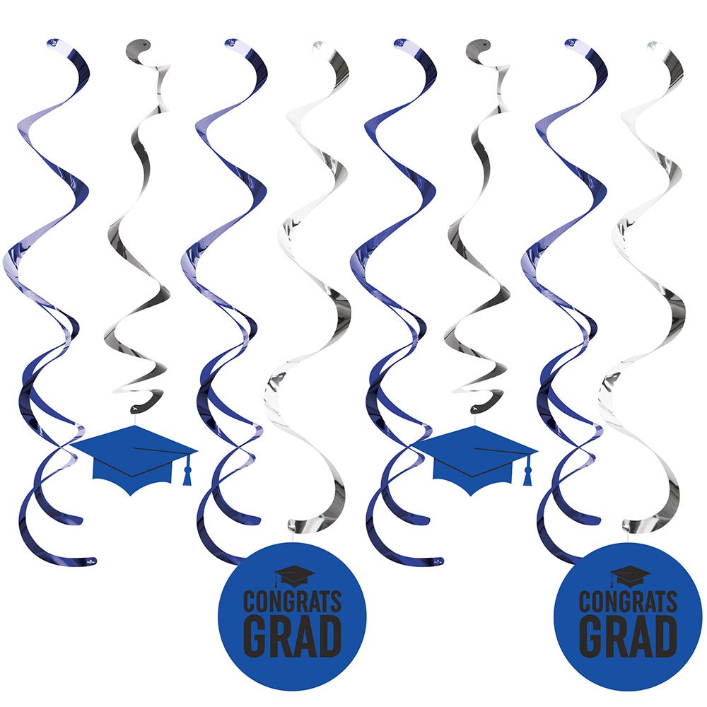 Creative Converting Blue Graduation Dizzy Danglers, Assorted sizes