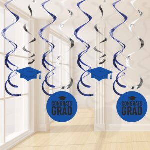 Creative Converting Blue Graduation Dizzy Danglers, Assorted sizes