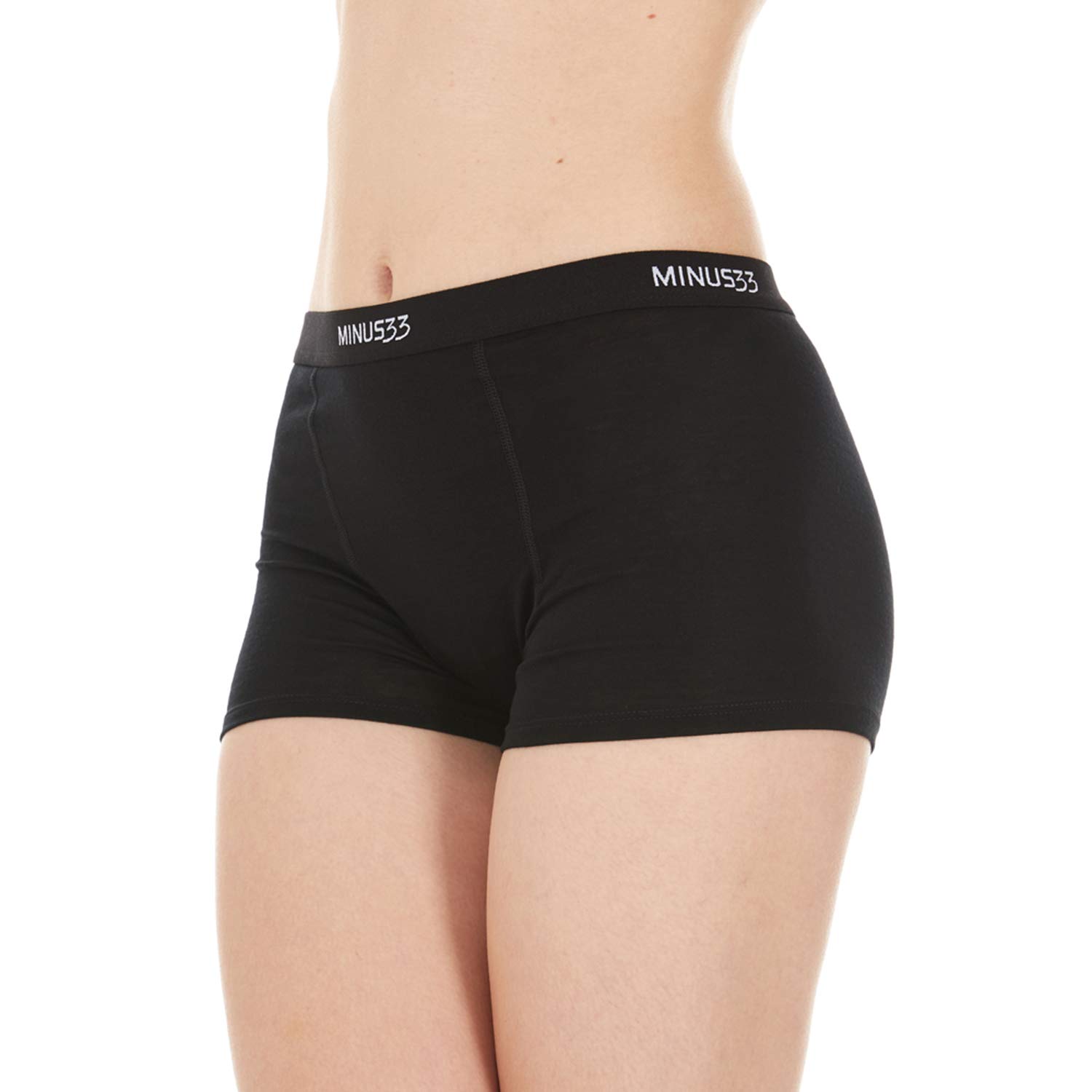 Minus33 Merino Wool Women's Micro Boyshorts Black Large