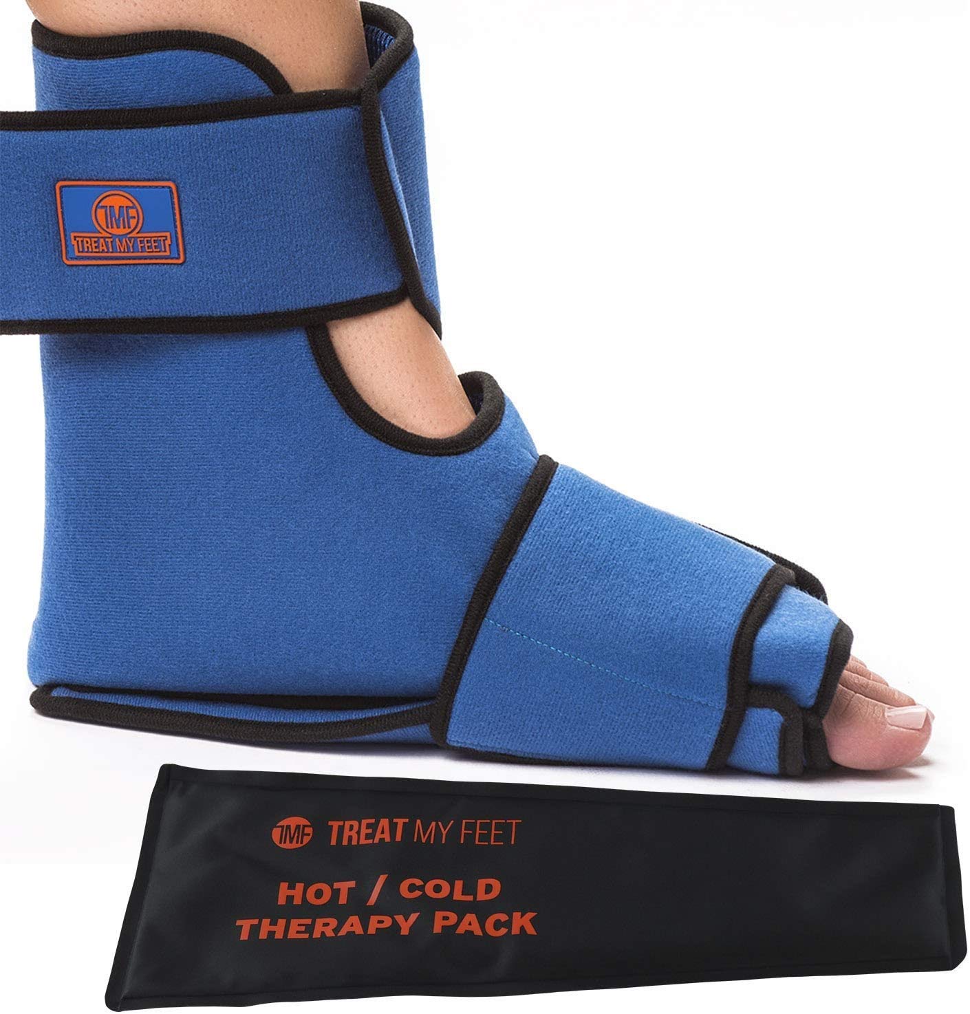 Foot & Ankle Pain Relief Hot/Cold Therapy System - Foot Ice Pack Wrap - Relieve Foot and Ankle Aches & Pains from Injuries Using Compression Wrap Packs for Ankles and Feet. Heat or Freeze Gel Insert