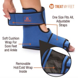 Foot & Ankle Pain Relief Hot/Cold Therapy System - Foot Ice Pack Wrap - Relieve Foot and Ankle Aches & Pains from Injuries Using Compression Wrap Packs for Ankles and Feet. Heat or Freeze Gel Insert