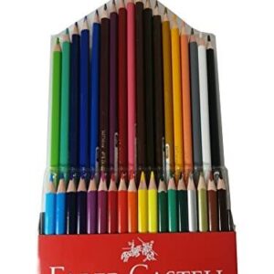 Faber-Castell 36 Colors Tri/Triangular Easy Grip Colored Pencils Pre-sharpened for Kids and Adult Coloring Book,Ideal for Christmas Gifts (Pack of 36)