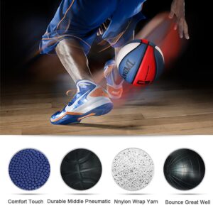 Kuangmi Personalized Basketball Fancy Streetball Indoor Outdoor (Size 7/29.5”) (Black Red)