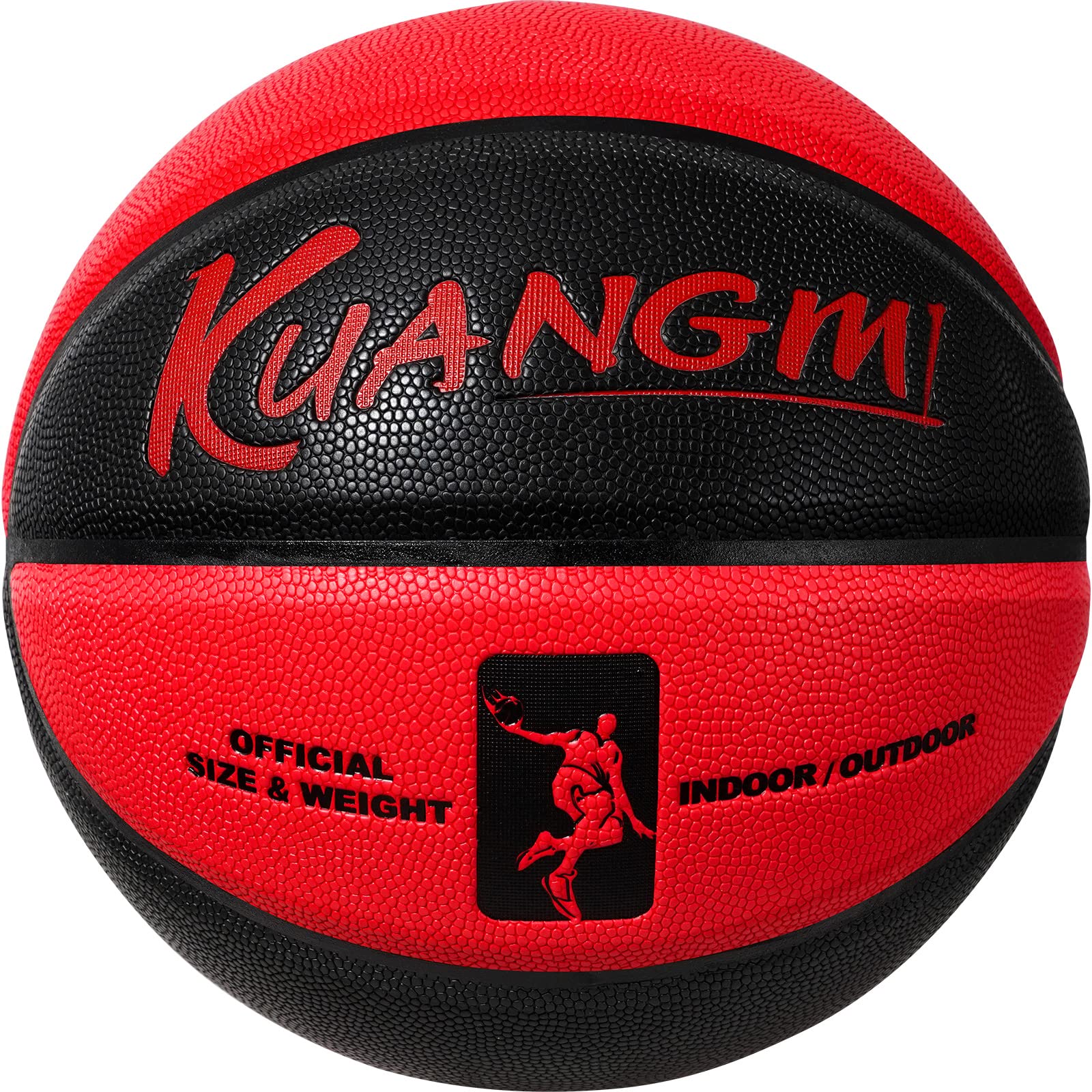 Kuangmi Personalized Basketball Fancy Streetball Indoor Outdoor (Size 7/29.5”) (Black Red)