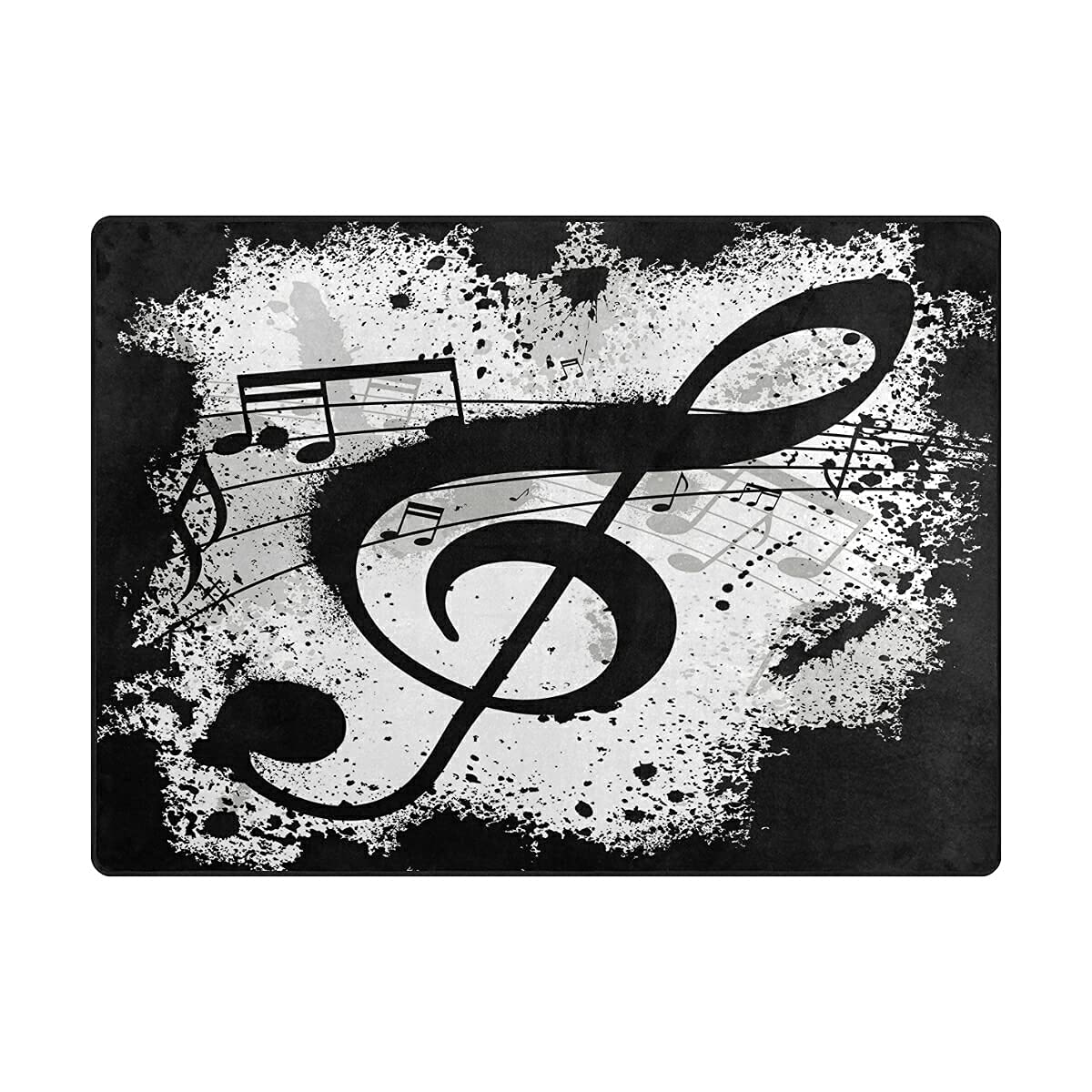 ALAZA Black Music Note Abstract Area Rug Rugs for Living Room Bedroom 7' x 5'