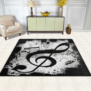 ALAZA Black Music Note Abstract Area Rug Rugs for Living Room Bedroom 7' x 5'