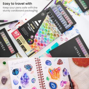 ARTEZA Real Brush Pens, 96 Watercolor Pens, Drawing Markers with Flexible Brush Tips, Watercolor Markers for Artists, and Beginners