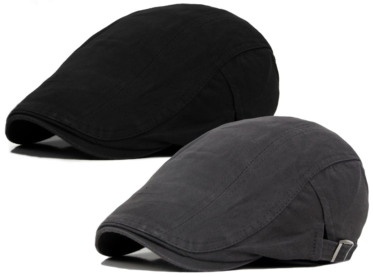 2 Pack Men's Cotton Flat Ivy Gatsby Newsboy Driving Hat Cap