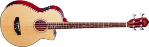 oscar schmidt ob100n-a-u 4-string acoustic-electric bass with gig bag - natural