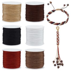 ph pandahall 600 yards 0.8mm nylon beading string cord 6 colors chinese knotting cord nylon kumihimo macrame thread braided lift shade cord for friendship bracelets christmas tree ornament hair decor