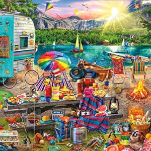 Buffalo Games - Aimee Stewart - The Family Campsite - 1000 Piece Jigsaw Puzzle , Blue