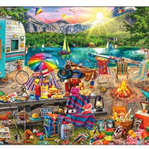 Buffalo Games - Aimee Stewart - The Family Campsite - 1000 Piece Jigsaw Puzzle , Blue