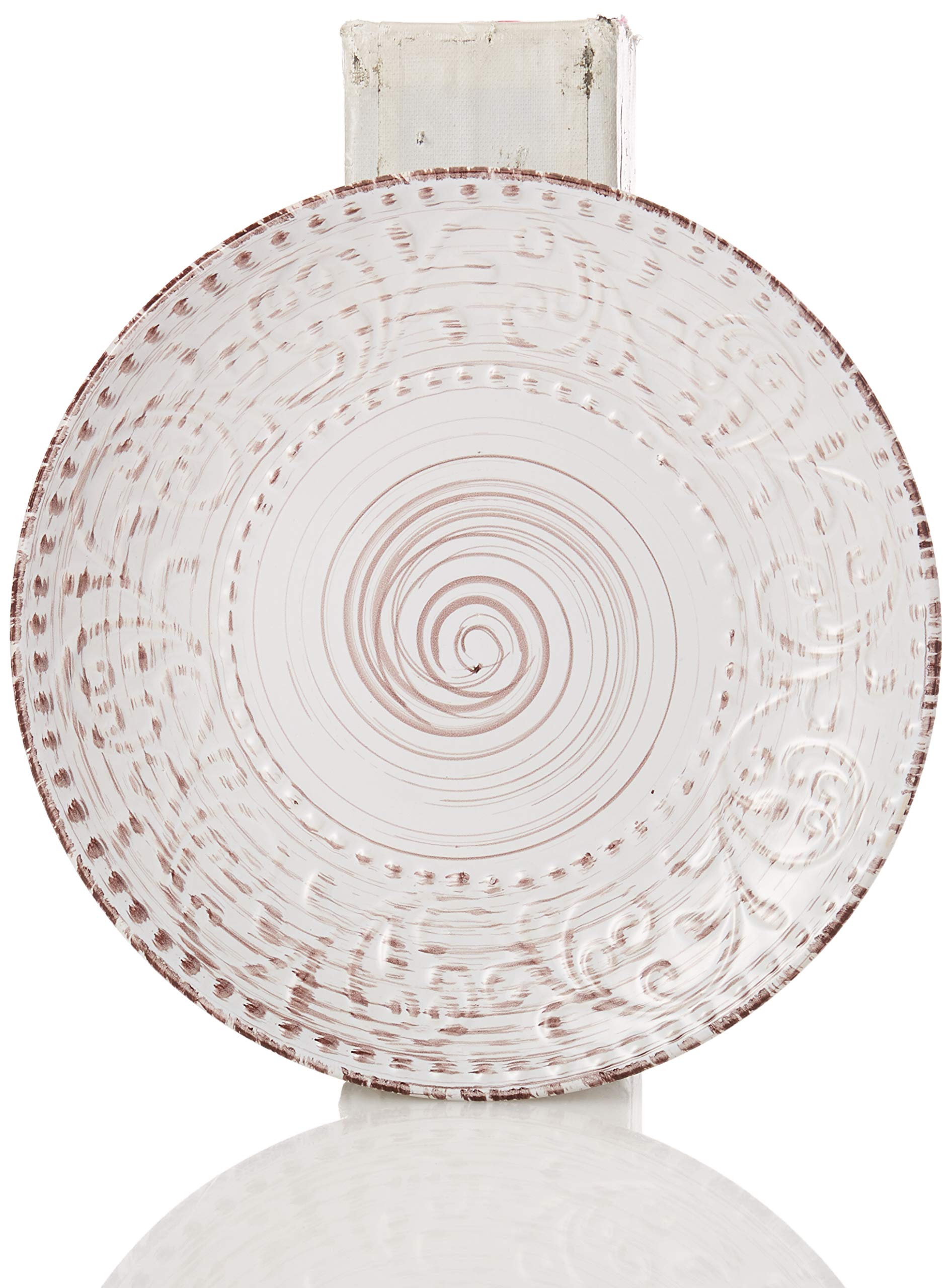 Elama Embossed Stoneware Ocean Dinnerware Dish Set, 16 Piece, Seashell and White Sand