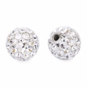 cottvott 4mm(16g) 6mm(14g) 8mm(14g) body piercing jewelry replacement screw balls for earrings tongue belly rings (8mm white)