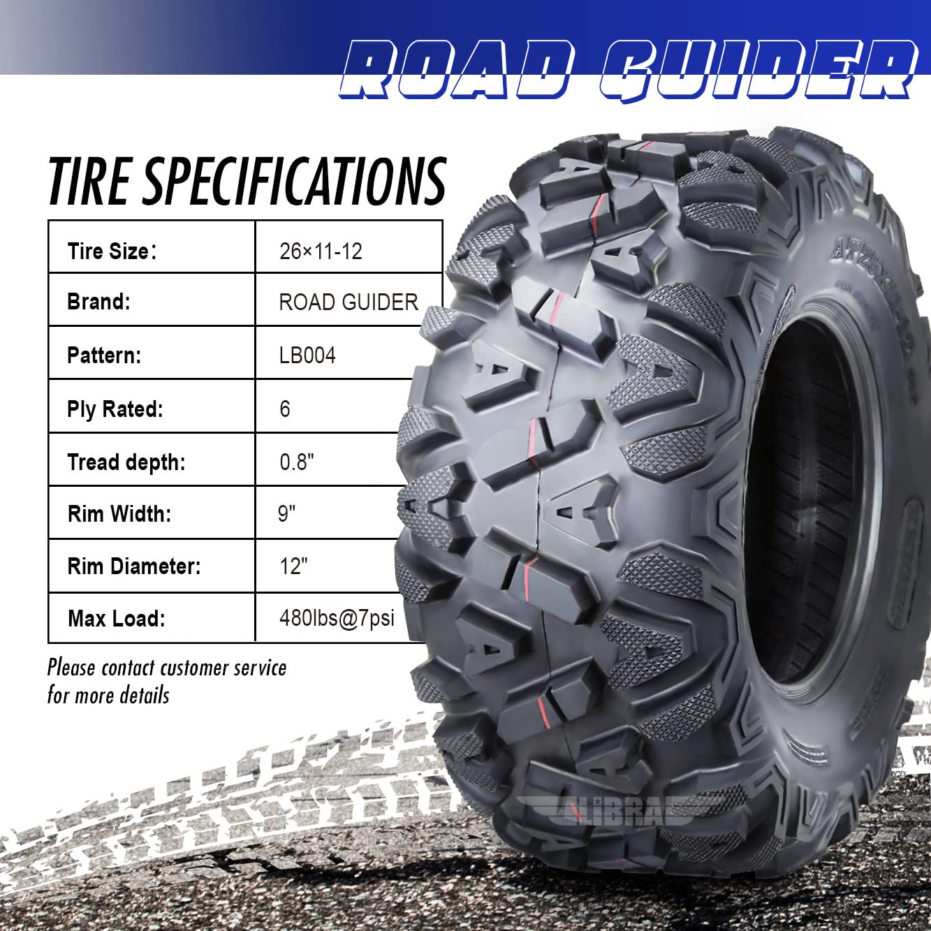 Road Guider Set 2 ATV/UTV Tires 26x11-12 26x11-12 6PR 10278