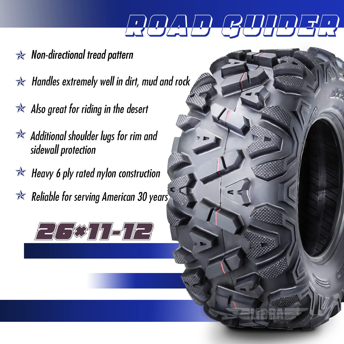 Road Guider Set 2 ATV/UTV Tires 26x11-12 26x11-12 6PR 10278