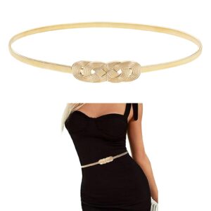 e-clover fashion stretch belts for women gold skinny belt for dress waistband