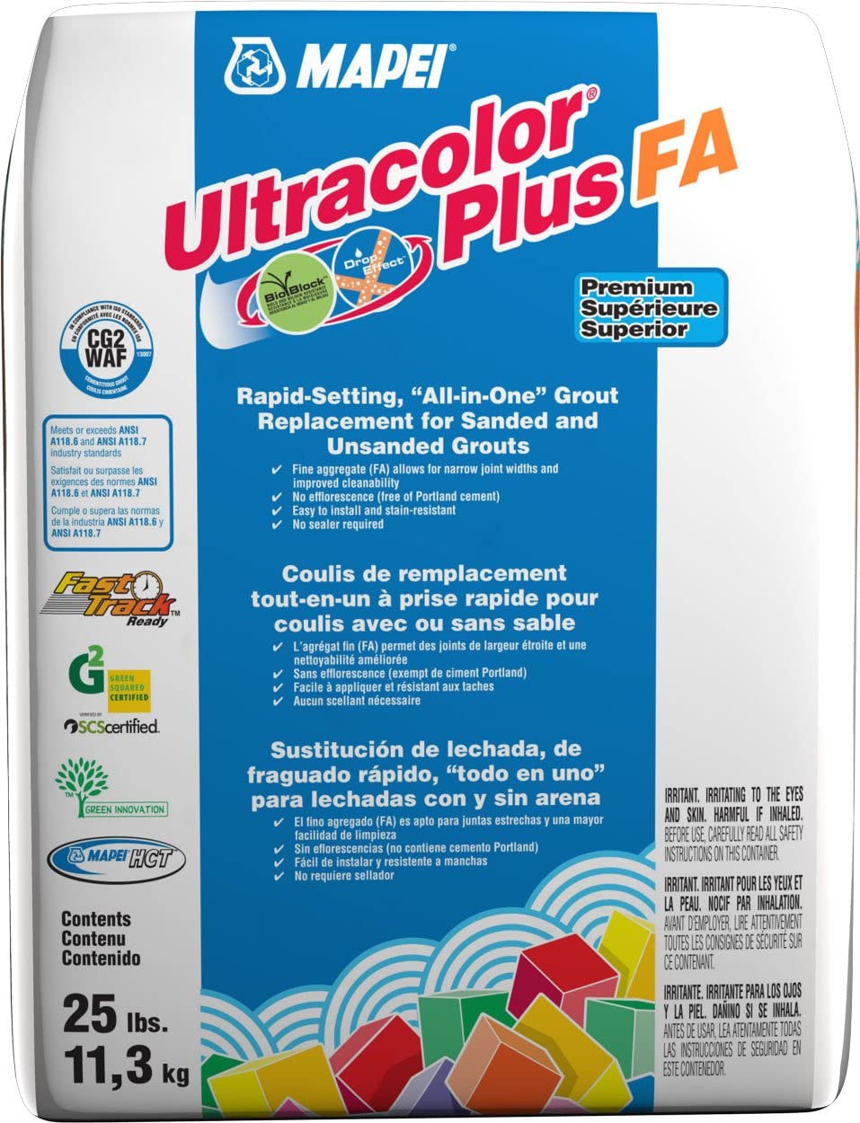 Mapei Ultracolor Plus FA Rapid-Setting Grout 25 LBS (Frost 77)