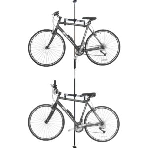 sparehand q-rak ii - dual bike storage system - cp - bike rack garage storage - indoor bike storage for 2 bikes (black)