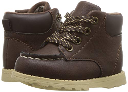 carter's Boys' Brand Fashion Boot, Brown, 6 M US Toddler