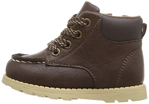 carter's Boys' Brand Fashion Boot, Brown, 6 M US Toddler