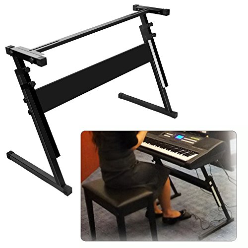 Luvay Keyboard Stand for 61 or 54 keys, Z-Style, Height Adjustable, Light Weight (1-inch steel)