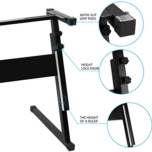 Luvay Keyboard Stand for 61 or 54 keys, Z-Style, Height Adjustable, Light Weight (1-inch steel)