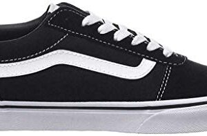 Vans Women's WM Ward Sneaker, Black ((Suede/Canvas) Black/White Iju), 8.5