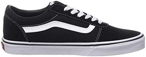 Vans Women's WM Ward Sneaker, Black ((Suede/Canvas) Black/White Iju), 8.5