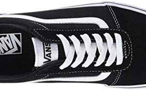 Vans Women's WM Ward Sneaker, Black ((Suede/Canvas) Black/White Iju), 8.5