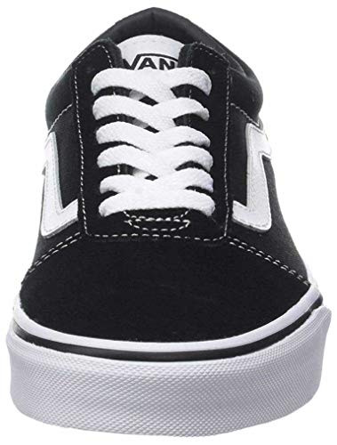 Vans Women's WM Ward Sneaker, Black ((Suede/Canvas) Black/White Iju), 8.5