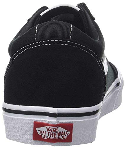 Vans Women's WM Ward Sneaker, Black ((Suede/Canvas) Black/White Iju), 8.5