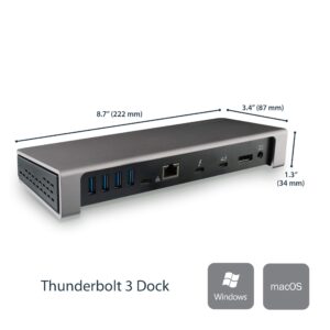 StarTech.com Thunderbolt 3 Dock - Dual Monitor 4K 60Hz TB3 Laptop Docking Station with DisplayPort - 85W Power Delivery Charging - 6-Port USB 3.0 Hub, SD 4.0, GbE, Audio - Windows & Mac (TB3DOCK2DPPD)