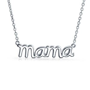 personalized name plated talk station pendant mama word necklace for mother for women polished .925 sterling silver