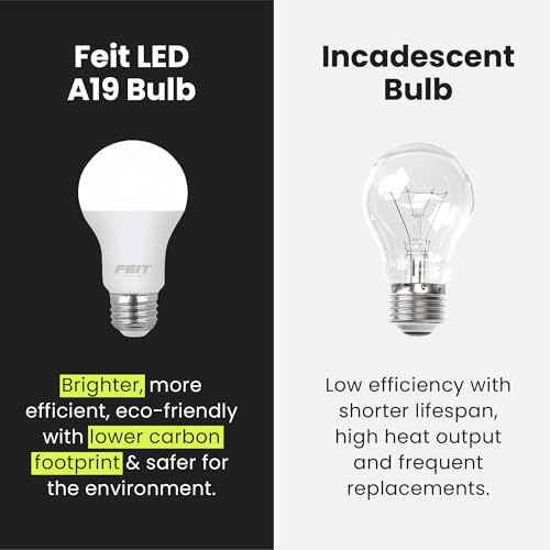 Feit Electric A19 LED Light Bulbs, 60W Equivalent, Non Dimmable, 800 Lumens, E26 Standard Base, 5000k Daylight, 80 CRI, 10 Year Lifetime, Energy Efficient, 10 Pack, A800/850/10KLED/10