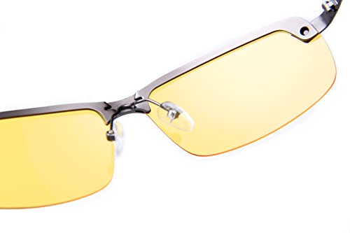 Night Driving Glasses Anti Glare Polarized With Stylish Case - Night Vision/ Tac Glasses - for Driving - Nighttime Glasses