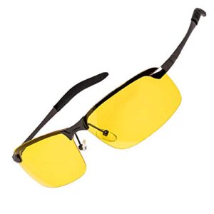 Night Driving Glasses Anti Glare Polarized With Stylish Case - Night Vision/ Tac Glasses - for Driving - Nighttime Glasses