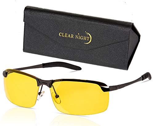 Night Driving Glasses Anti Glare Polarized With Stylish Case - Night Vision/ Tac Glasses - for Driving - Nighttime Glasses