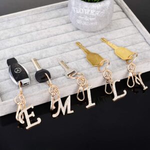 AlphaAcc Keychain for Women Purse Charms for Handbags Crystal Alphabet Initial Letter Pendant with Key Ring,Letter A