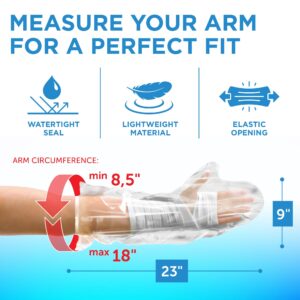 Mighty-X 100% Waterproof Cast Covers for Shower Arm Adult - [Watertight Seal] - 3pk Reusable Cast Protectors - Half Arm Cast Bags for Shower Arm