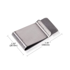 WAFJAMF Small Pack of 2 Silver & Gold Men's Slim Money Clip Stainless Steel Credit Card Holder Pocket Cash Wallet (Silver + Golden)