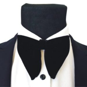 Justar Mens Pre-Tied Oversized Bow Tie Tuxedo Velvet Bowtie Cufflinks Hankie Combo Sets (Black)