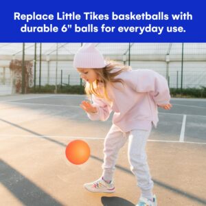 Botabee | Set of 2 Kids Basketball - 6 Inch Mini Rubber Ball for Little Tikes - Toddler Balls for Indoor/Outdoor Play - Ideal Gift Toy for Boys - Lightweight and Soft Replacement Toys (Orange)