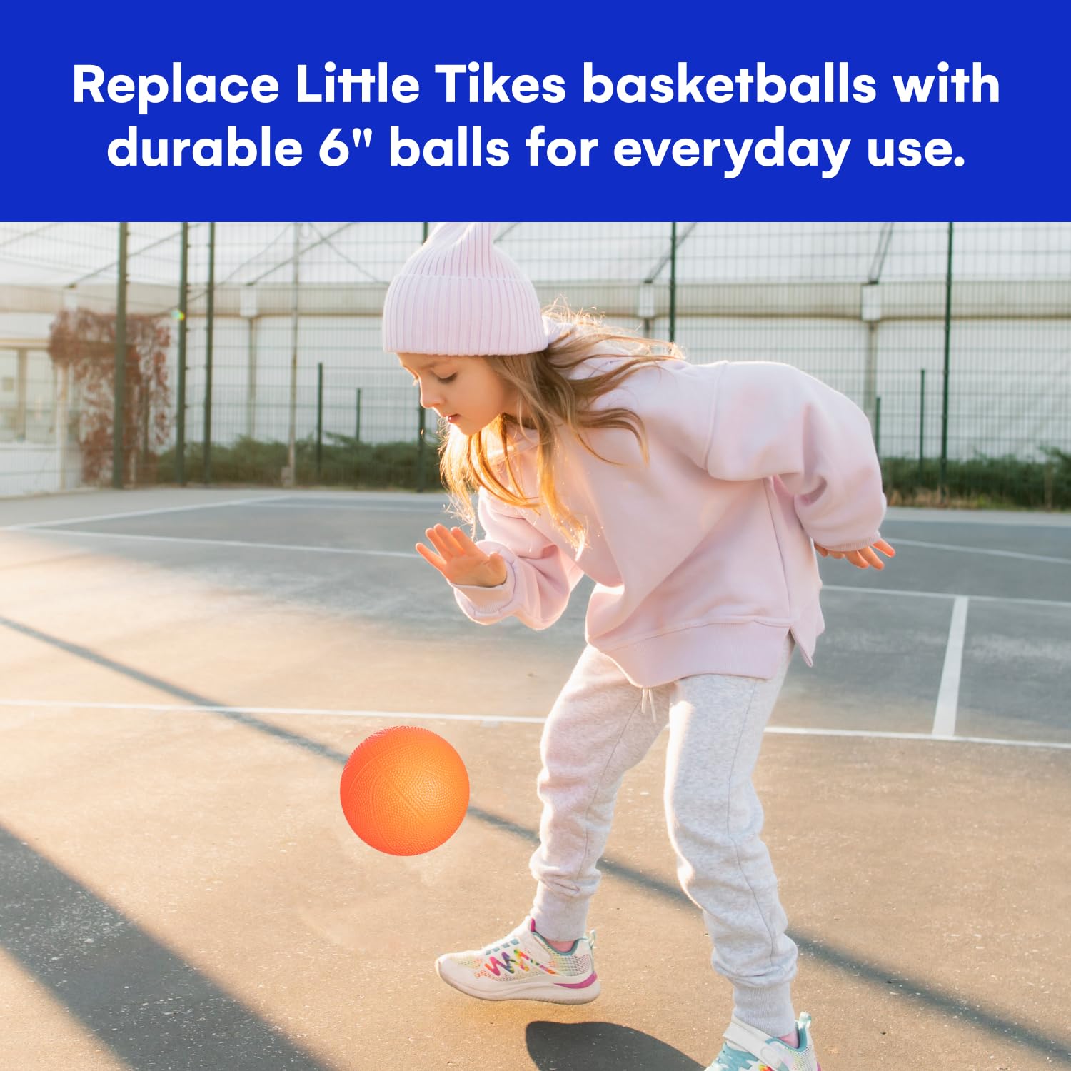 Botabee | Set of 2 Kids Basketball - 6 Inch Mini Rubber Ball for Little Tikes - Toddler Balls for Indoor/Outdoor Play - Ideal Gift Toy for Boys - Lightweight and Soft Replacement Toys (Orange)