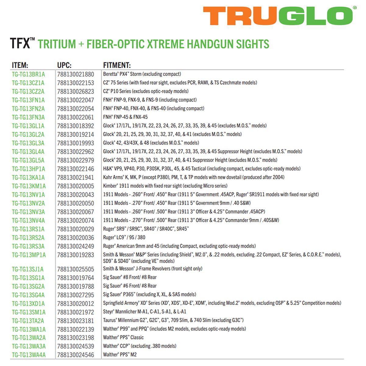 TRUGLO TFX S&W J-FRM FRNT (TG13SJ1A)