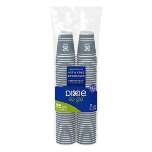 dixie perfect touch insulated paper cups - 160 count, 12 oz (pack of 3)