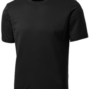 DRIEQUIP Men's Tall Short Sleeve Moisture Wicking Shirt,Black-3XLT