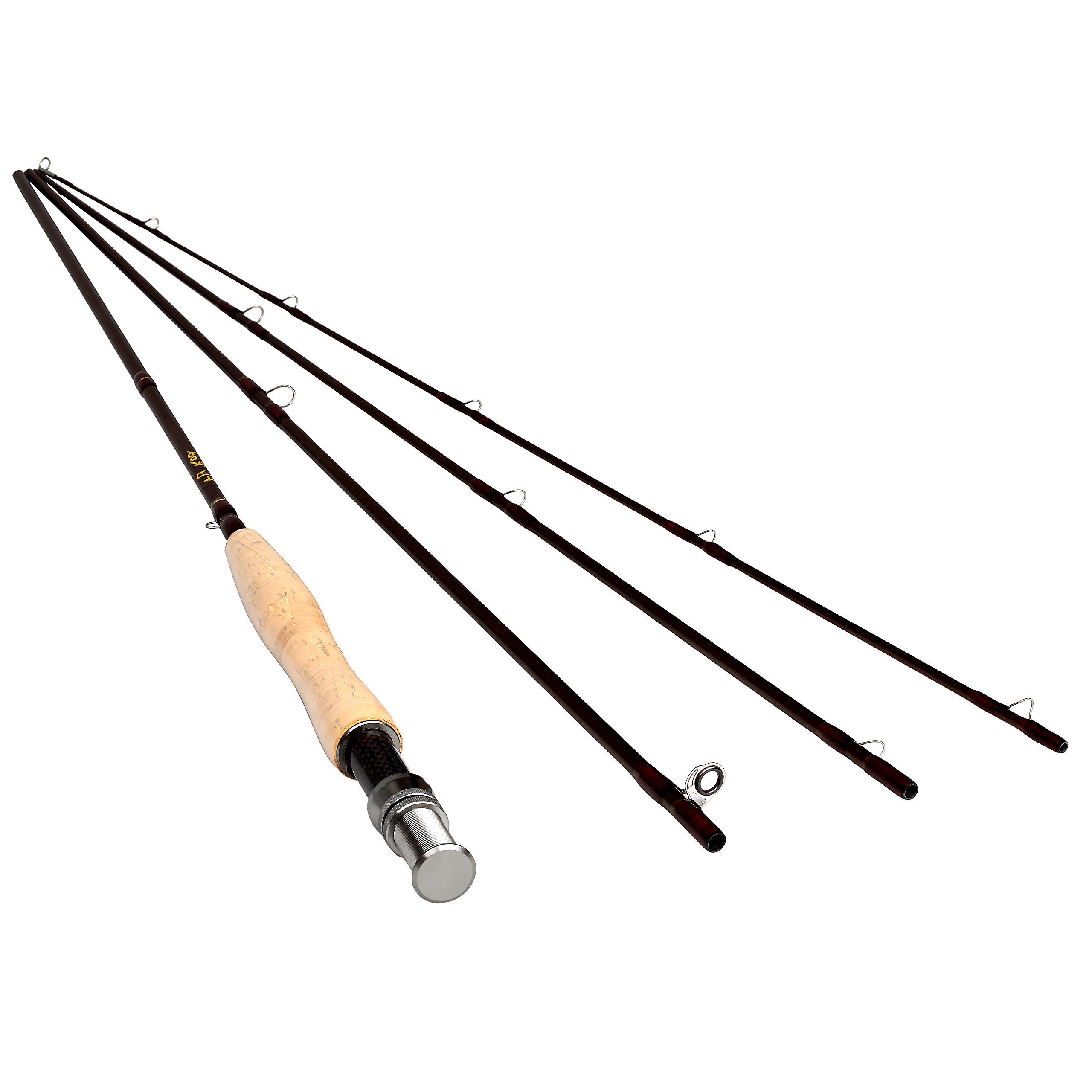 10' 4 Pieces Carbon Fly Fishing Rod Pole #3/4 3Meters Length Light Feel Medium-Fast Action