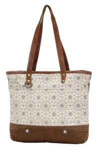 myra bags ferris wheel upcycled canvas tote bag s-0941